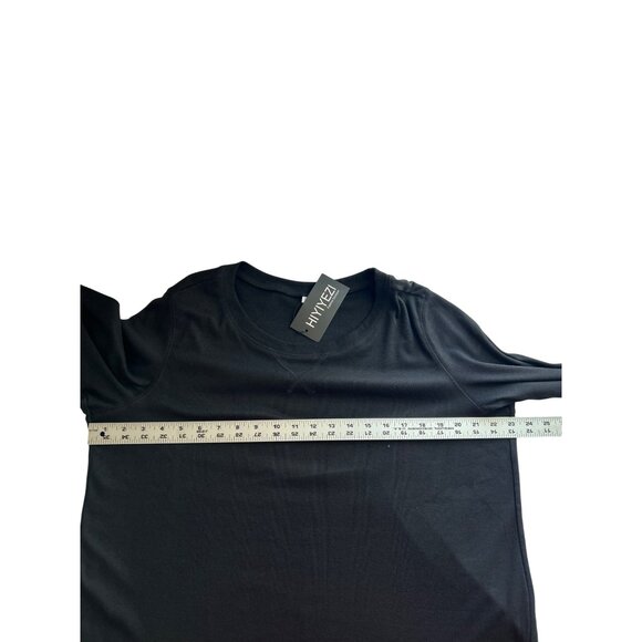 Hiyiyezi Womens Black Long-Sleeve Pullover Tunic Everyday Top With Crewneck - Picture 6 of 7